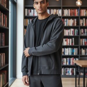 Y-3 Dark Gray Zip-Up Hoodie